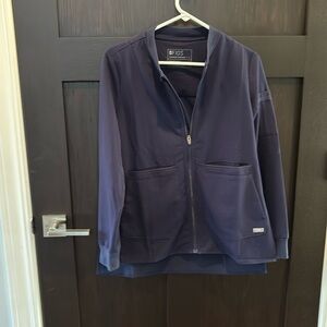 Navy Figs Scrub Jacket